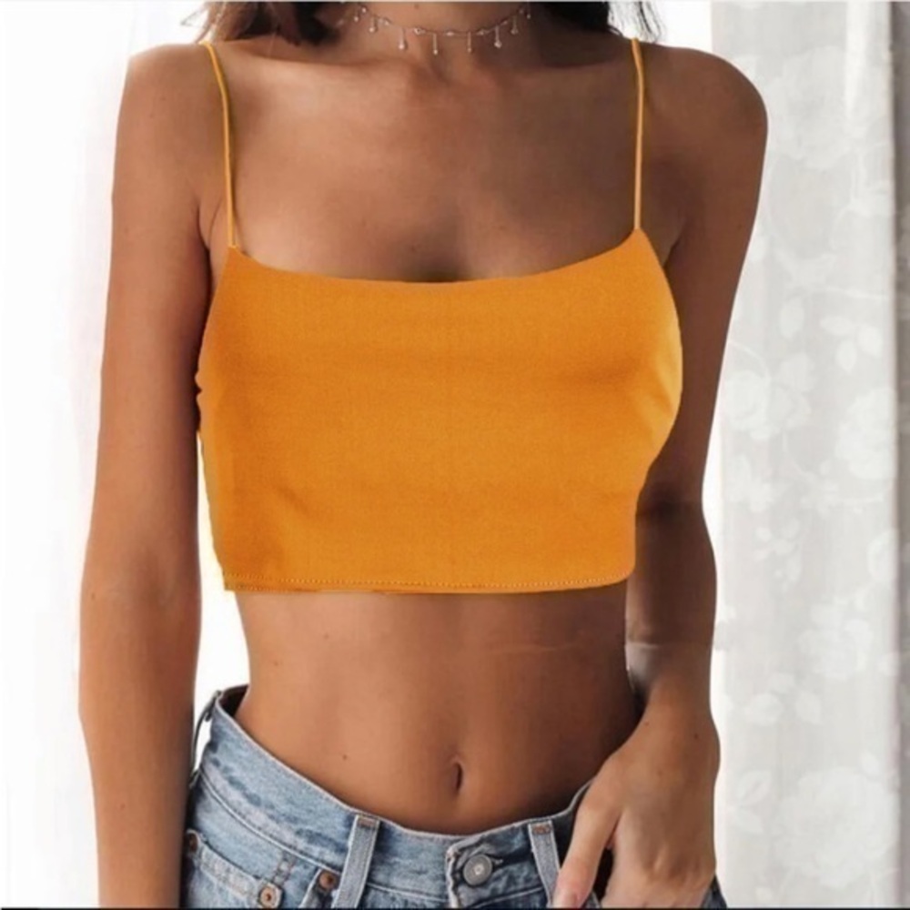SHEIN- Women’s Orange Neon Crop Cami Top